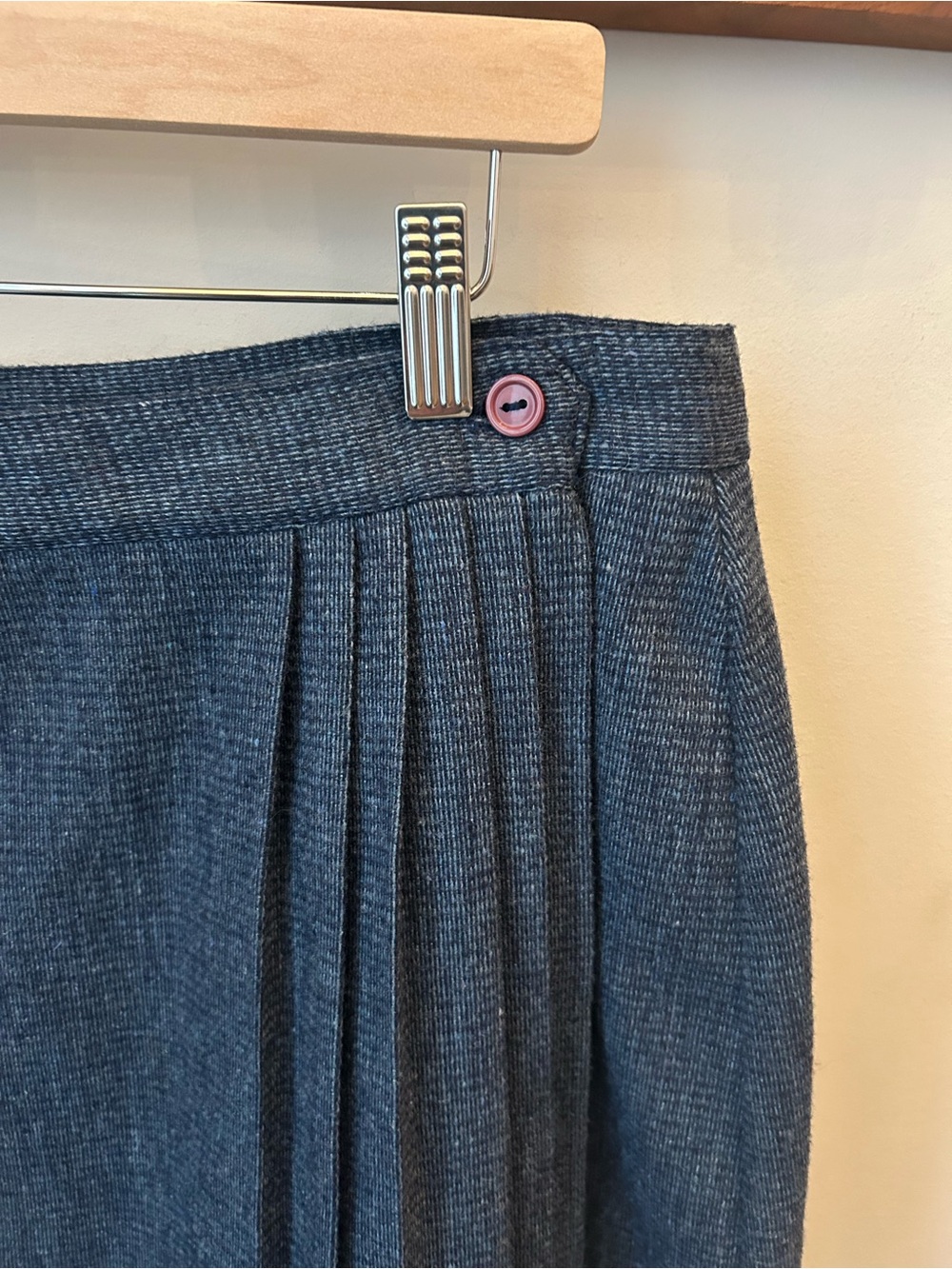 Vintage Pleated Skirt Wool Blend Dark Academia Preppy Classic size 40 - Picture 4 of 14